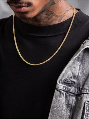 King Ice 14K Gold-Plated Franco Chain Set (3mm & 5mm)